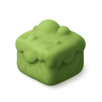 Stylized 3D Moss Icon with Soft Green Texture