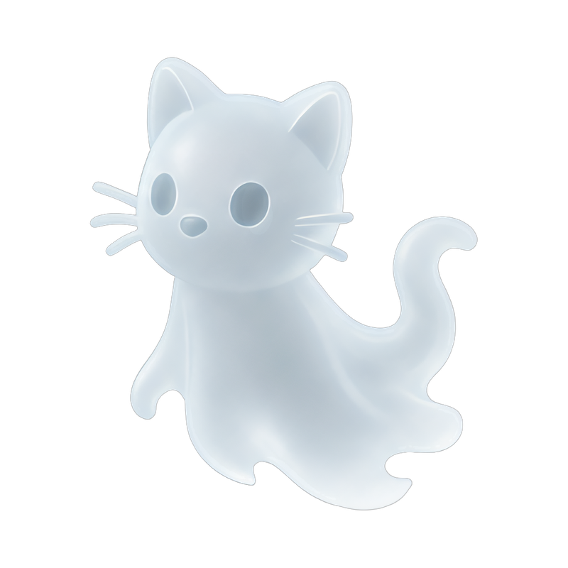 translucent ghost cat