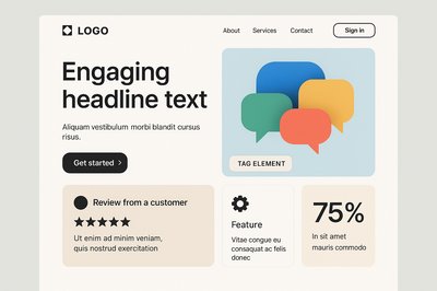 Bento Style Landing Page Design for Marketing