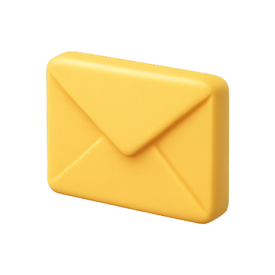3D Yellow Envelope Icon for Digital Communication