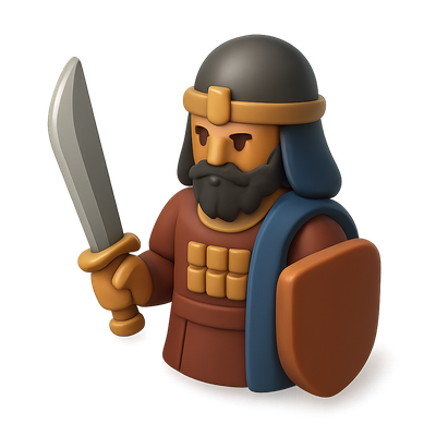 3D Icon of a Persian Immortal Warrior in Isometric View
