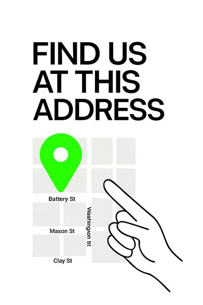 Location Guide Graphic with Map and Pointer