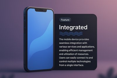 3D Mobile Illustration Featuring Integrated Features