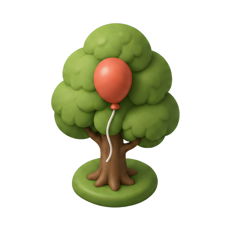 colorful balloon in tree