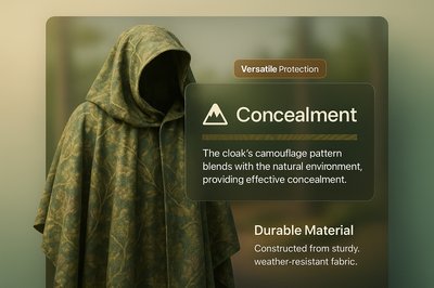 Stylish Camouflage Cloak with Concealment Features