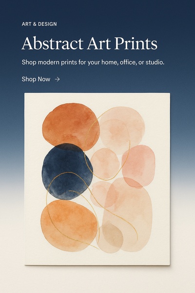 Stylish Modern Design with Abstract Art Prints