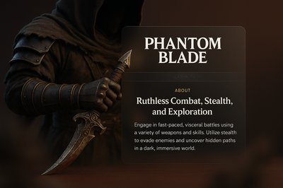 Phantom Blade 3D Illustration with Text Overlay