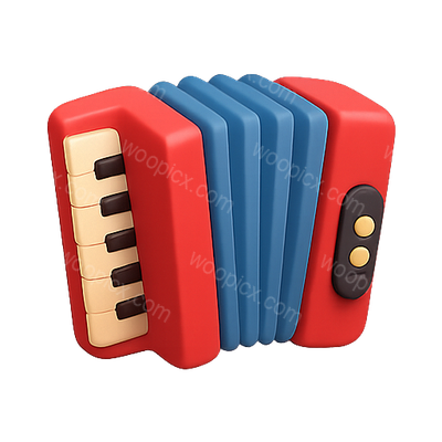 Colorful Cartoon Accordion Illustration