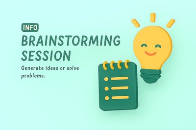 Creative Brainstorming Session Graphic with Lightbulb and Notepad