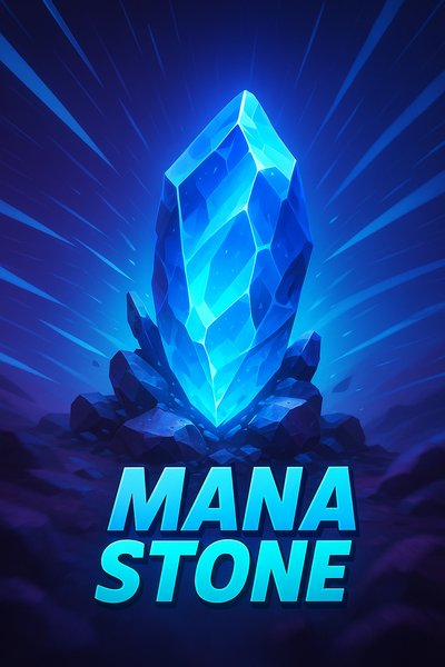Dynamic Mana Stone Illustration with Vibrant Colors