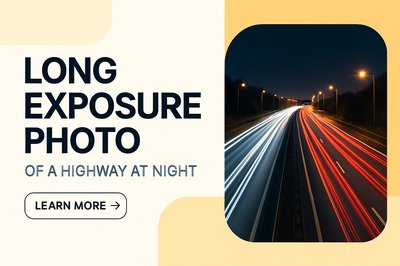 Modern Highway Advertisement Featuring Long Exposure Night Photo