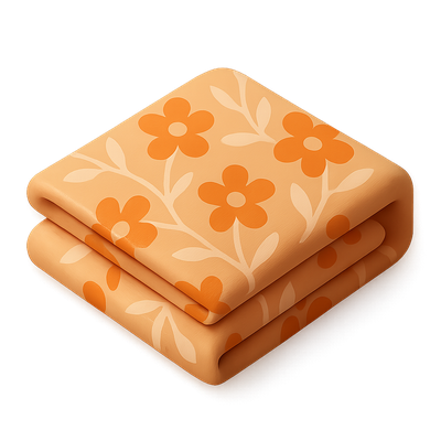 Stylish 3D Fabric Icon with Floral Design