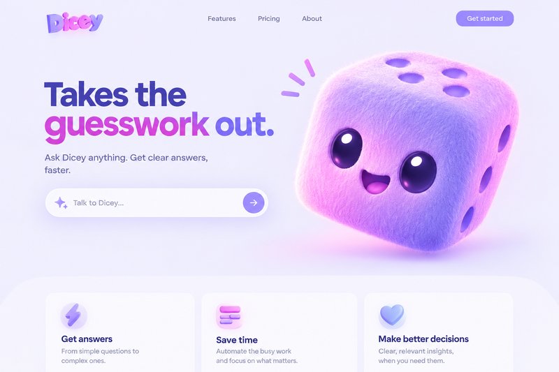 Engaging AI agent landing page