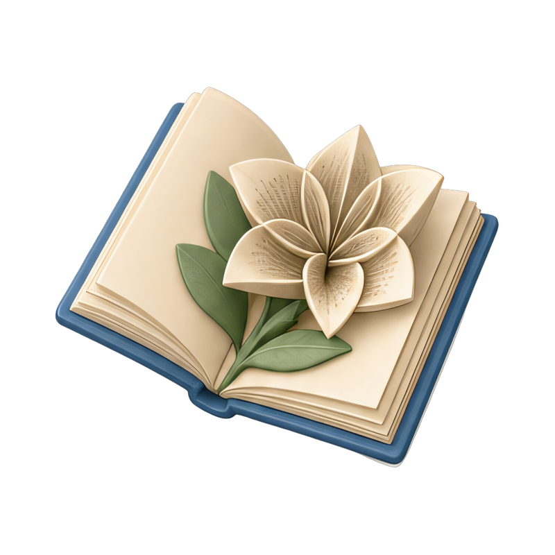 Artistic flower fold book page