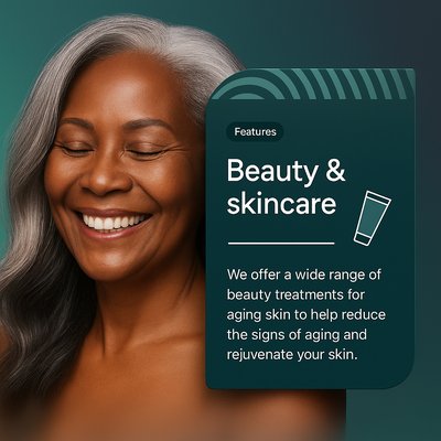 Elegant Beauty: Mature Black Woman Embracing Skincare
