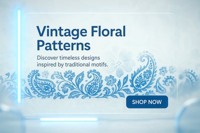 Promotional Banner for Vintage Floral Patterns Collection