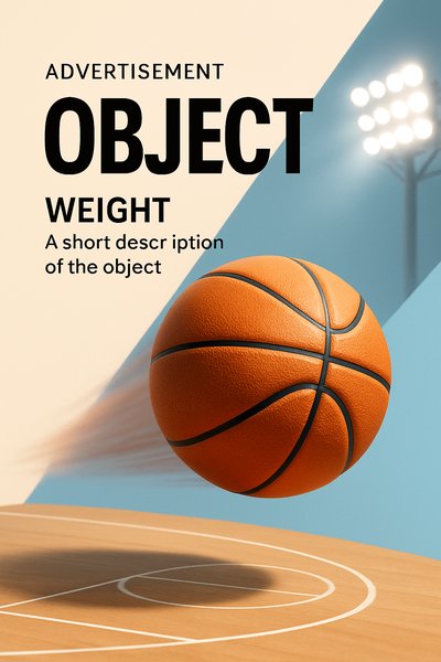 Dynamic Basketball Promotion with Vibrant Visuals and Typography