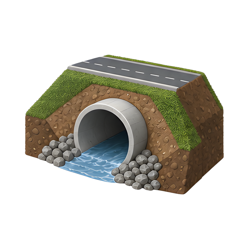 Culvert pipe beneath road
