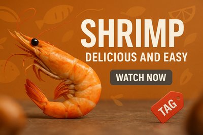 Promotional Image Featuring Shrimp with Catchy Call to Action