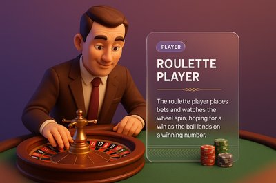 3D Illustration of a Roulette Player at a Casino Table
