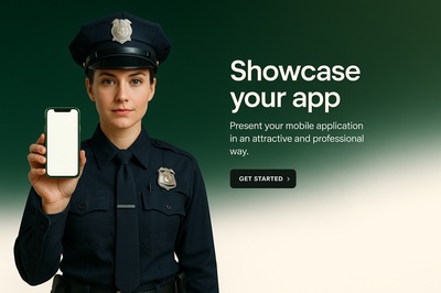 Police Officer Holding Phone in Professional Setting