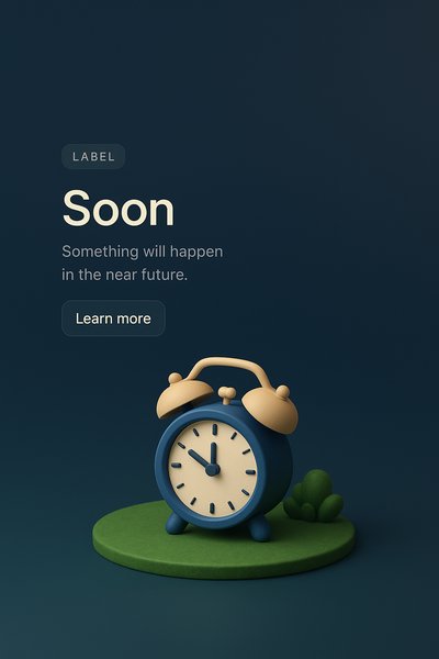 3D Scene of Alarm Clock with Text Elements in Dark Background
