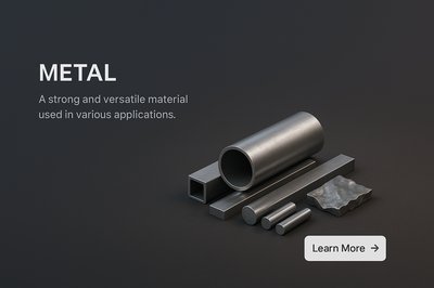 Detailed 3D Realistic Metal Scene with Text Elements