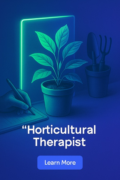 Horticultural Therapist in Shadows with Neon Accents