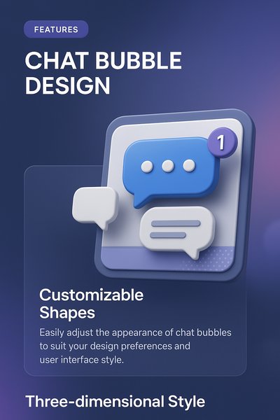 3D Chat Bubble Design with Customizable Features