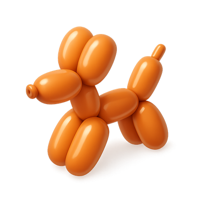 3D Balloon Unicorn in Isometric View