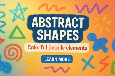 Colorful Abstract Doodle Elements Graphic for Creative Projects