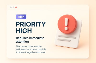 3D Illustration of Priority High Notification for Web Design