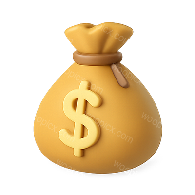 3D Illustration of a Money Bag with Dollar Sign