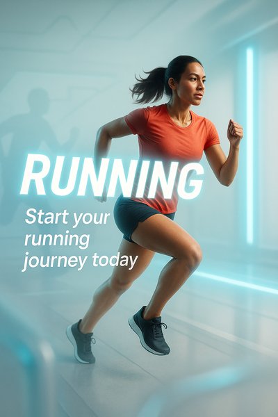 Dynamic Fitness Promotion Featuring a Runner in Motion