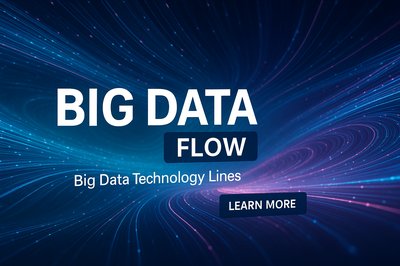 Dynamic Big Data Technology Background with Flowing Lines