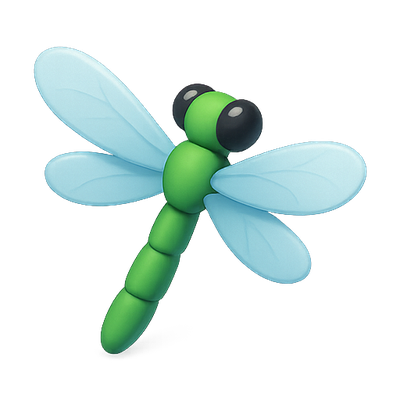 Colorful Cartoon Dragonfly Character Illustration