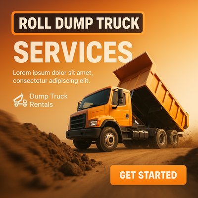 Promotional Graphic for Dump Truck Rental Services