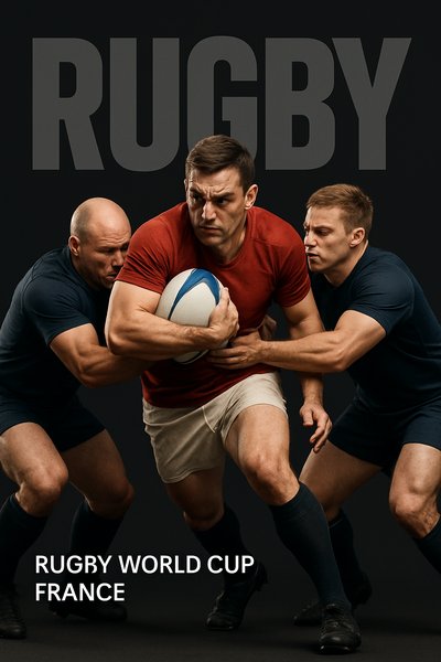 Dynamic Rugby Action at World Cup in France