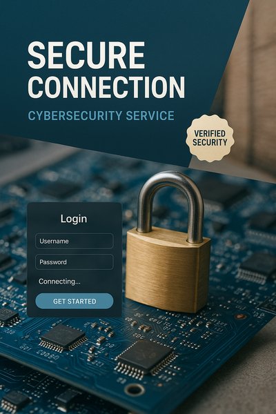Cybersecurity Service with Secure Connection Concept Banner