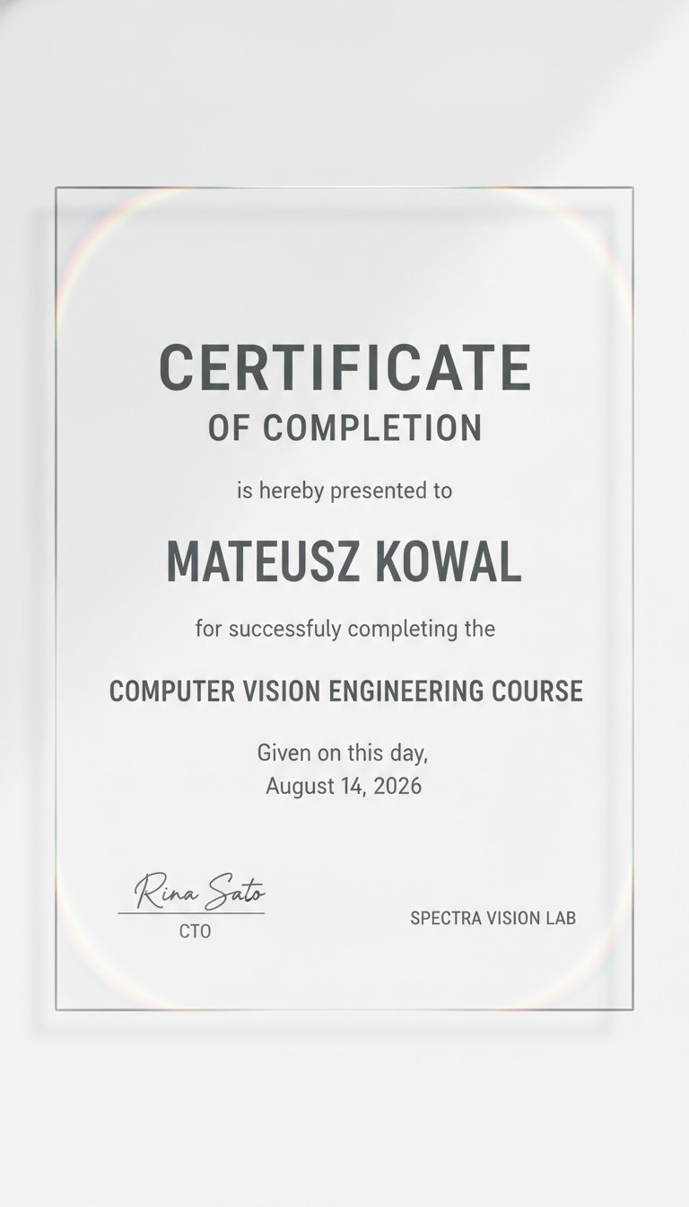Elegant certificate of completion
