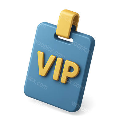 Stylish 3D VIP Badge Icon with Isometric Design