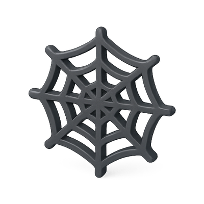 Stylized Spider Web Icon in Dark Color