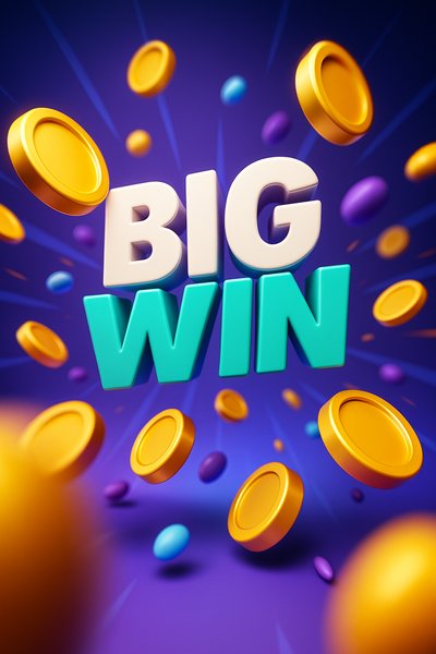 Dynamic Big Win Animation with Colorful Coins