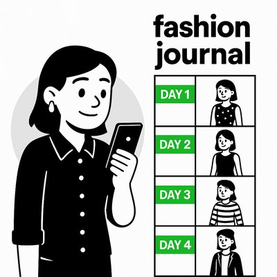 Stylized Fashion Journal Concept Illustration