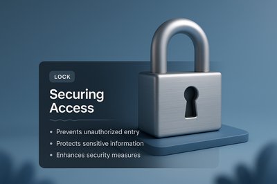 3D Illustration of a Lock with Security Features