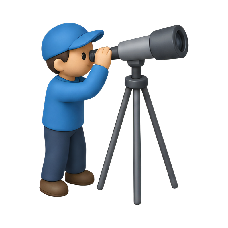 person observing stars through telescope