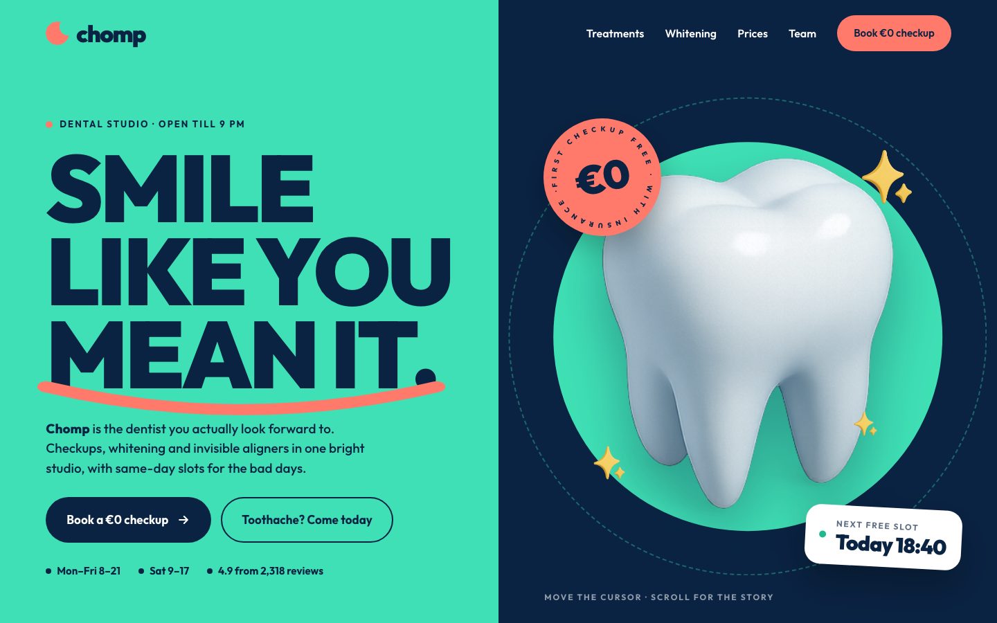 Chomp — landing page template preview