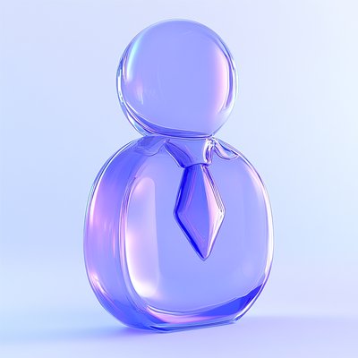 Stylized Glass Figurine Representing a Businessman