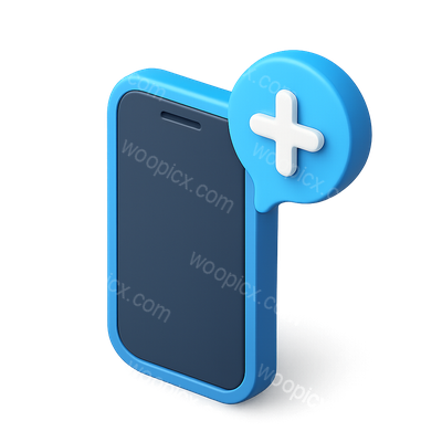 Stylized 3D Phone Icon with Info Bubble Visual