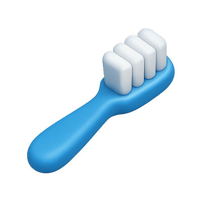 Stylized Blue Toothbrush with White Bristles
